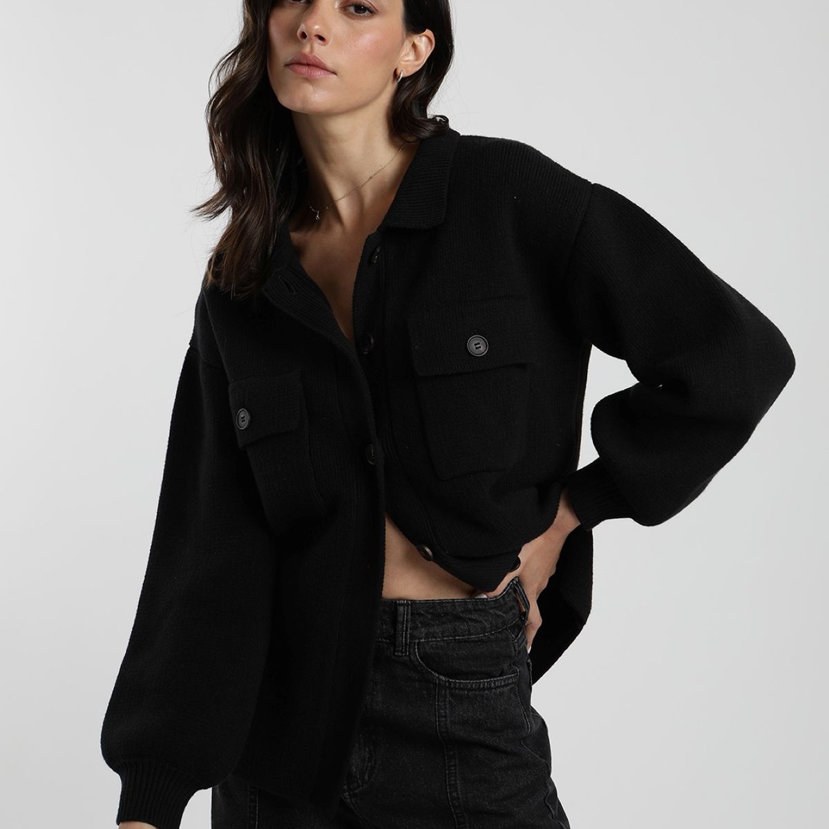 FROENS - Chaleco mujer Clara negro Froens
