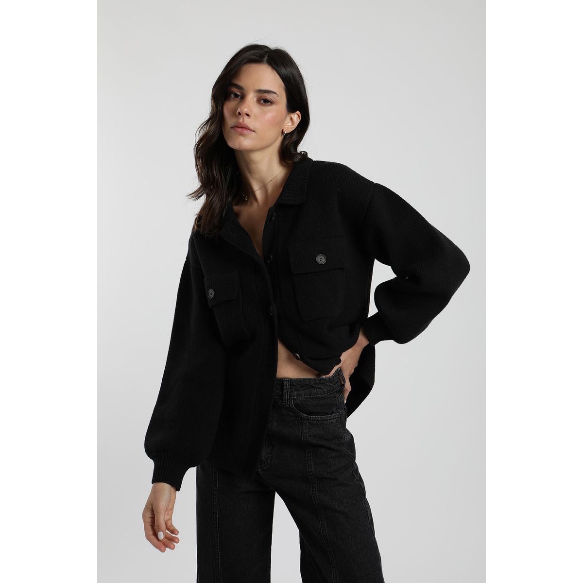 FROENS - Chaleco mujer Clara negro Froens
