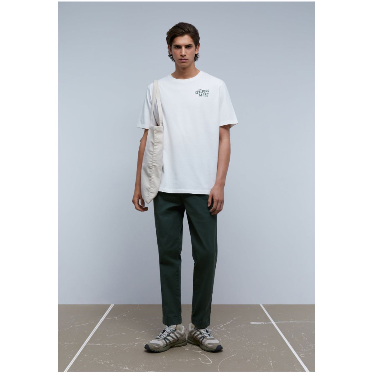 SCALPERS - Polera Lavada Print Off White Scalpers