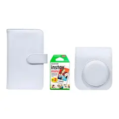 FUJIFILM - Kit de accesorios Instax Clay White + Pack Películas 2x10