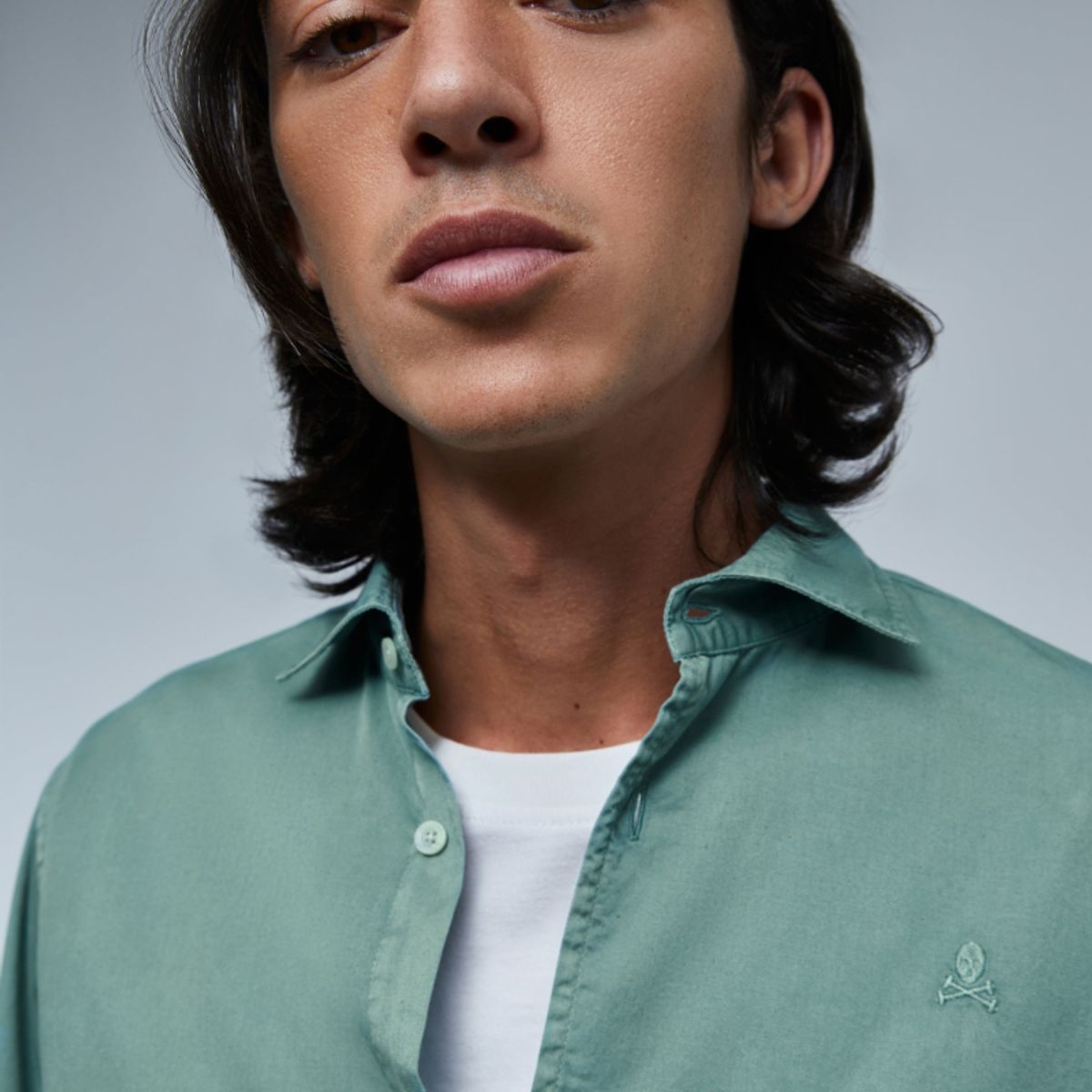 SCALPERS - Camisa Lavada Calavera Khaki