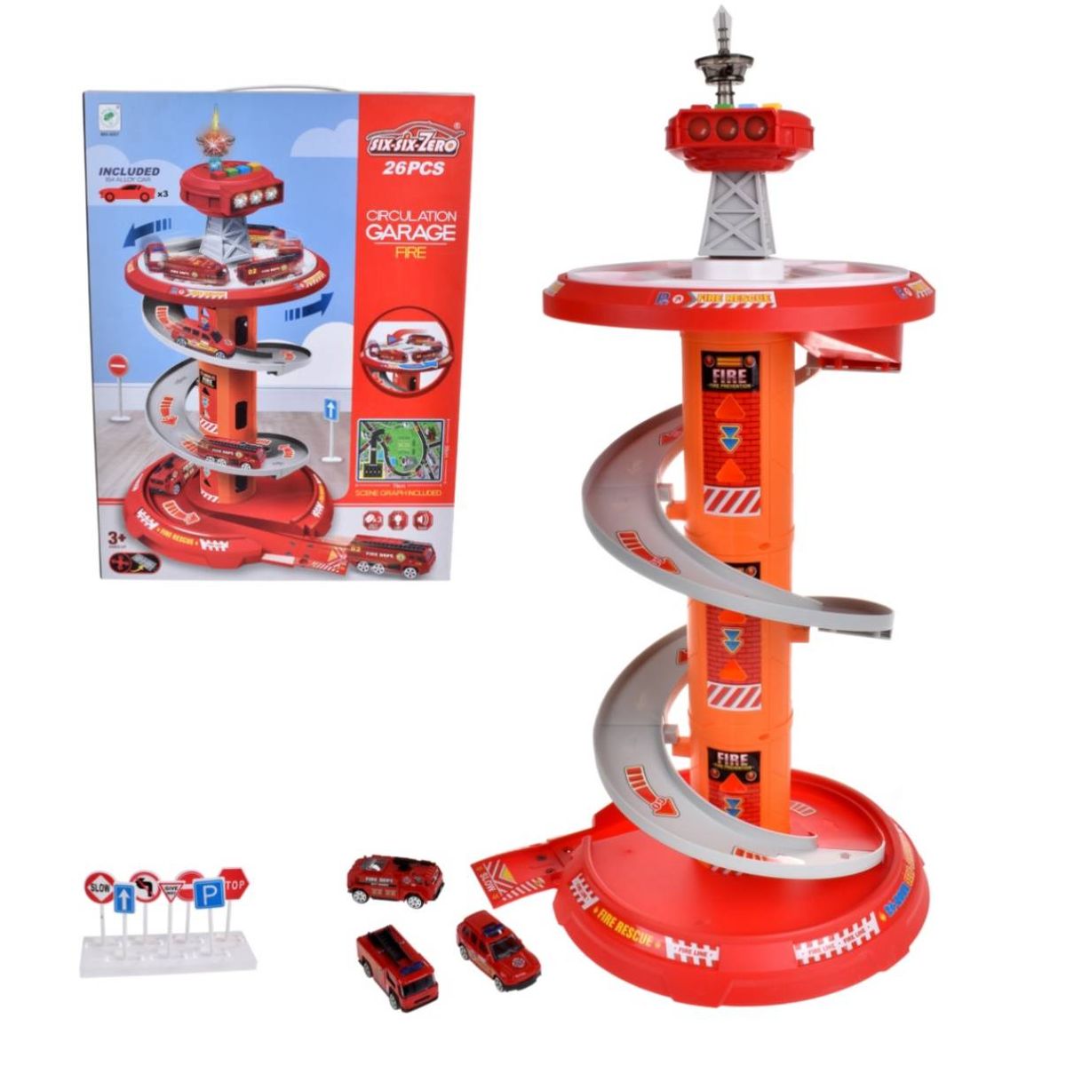 ANSALDO - Torre Control Bomberos Con Vehículos Y Accesorios