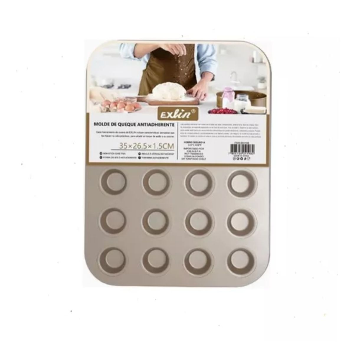 GENERICO - Molde De 24 Unidades Mini Cupcakes Muffins Magdalenas Browni