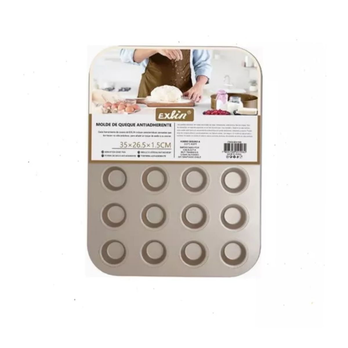 GENERICO - Molde De 24 Unidades Mini Cupcakes Muffins Magdalenas Browni