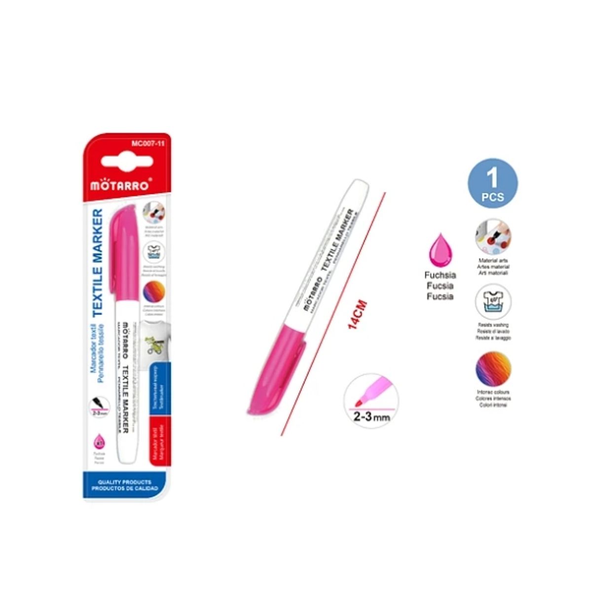 GENERICO - Plumon Rosado Textil 1 Pieza