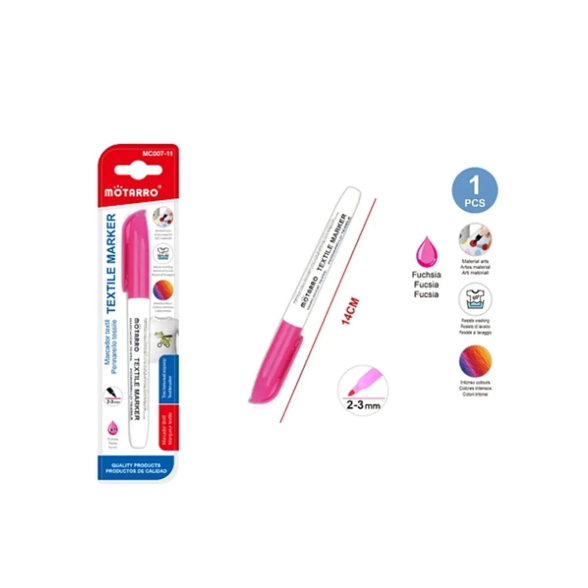 GENERICO - Plumon Rosado Textil 1 Pieza