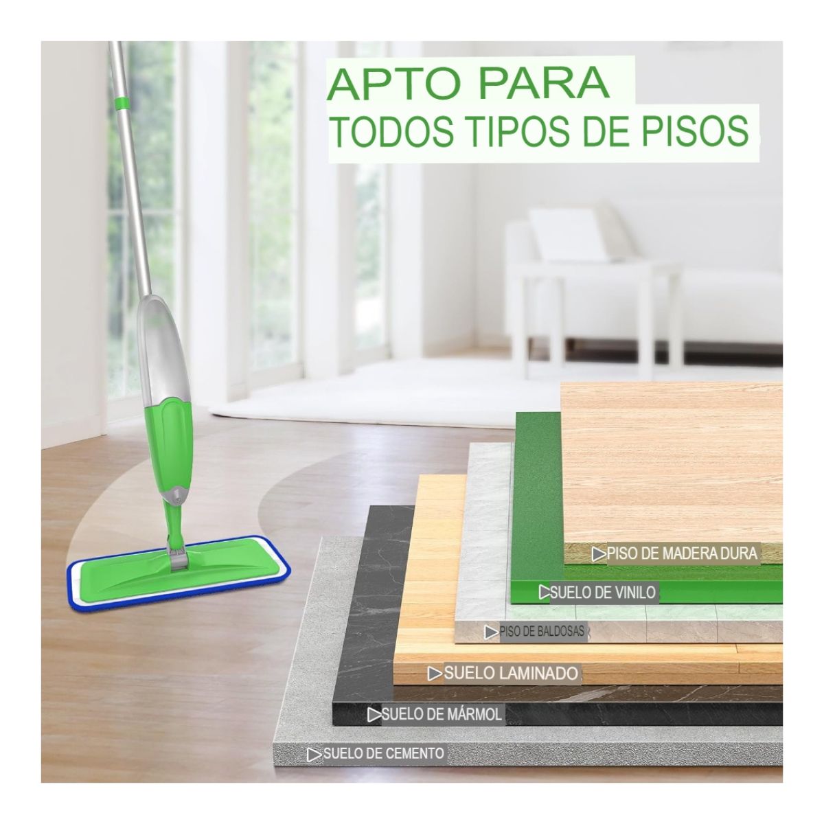 GENERICO - Trapeador Spray Giratorio de 360 grados