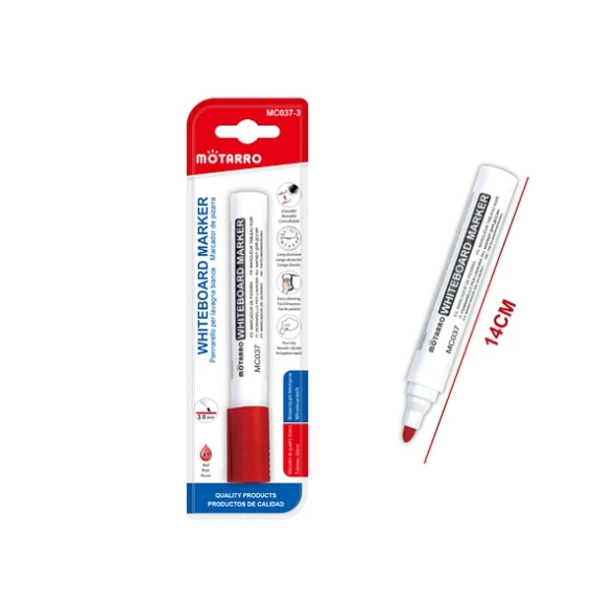 GENERICO - Marcador De Pizarra Rojo Set 3 Unidades