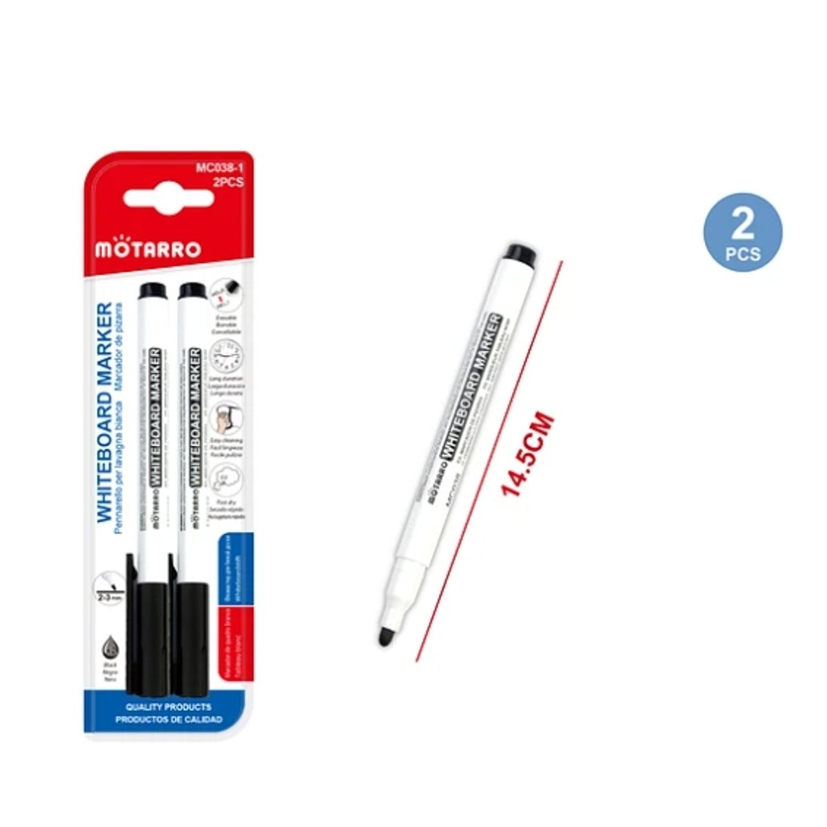 GENERICO - Marcador De Pizarra Negro 2 Pcs