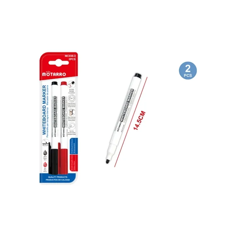 GENERICO - Marcador De Pizarra Rojo Y Negro 2 Pcs