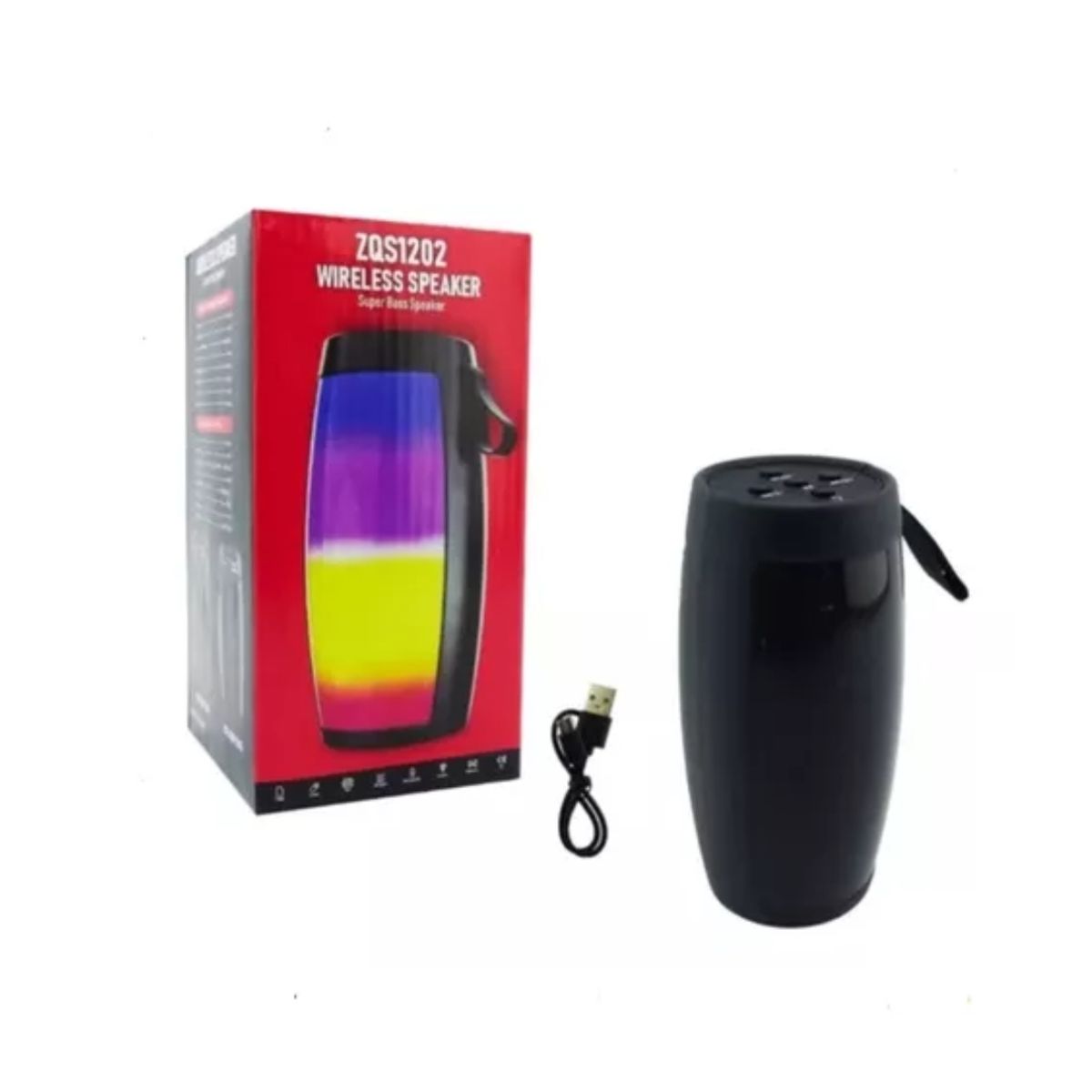 GENERICO - Parlante Bluetooth Modelo Zqs-1202 Con Led Multicolor