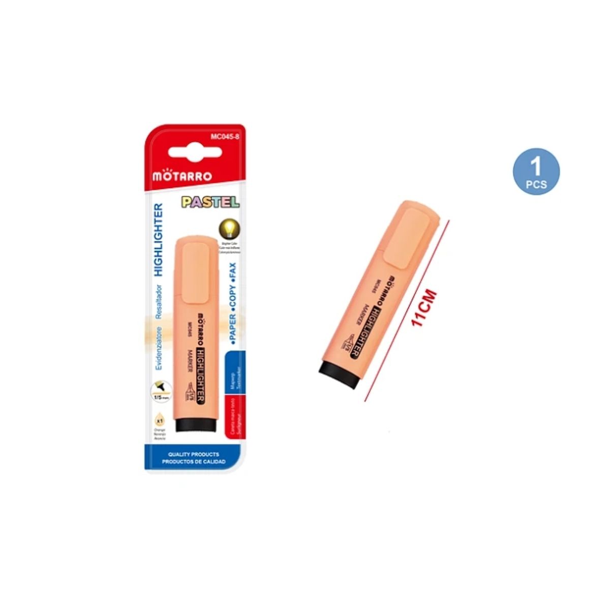 GENERICO - Destacador Pastel Naranjo 5 mm Set 3 Unidades