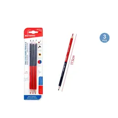 GENERICO - Lapiz Bicolor Rojo Y Azul 3 Pcs
