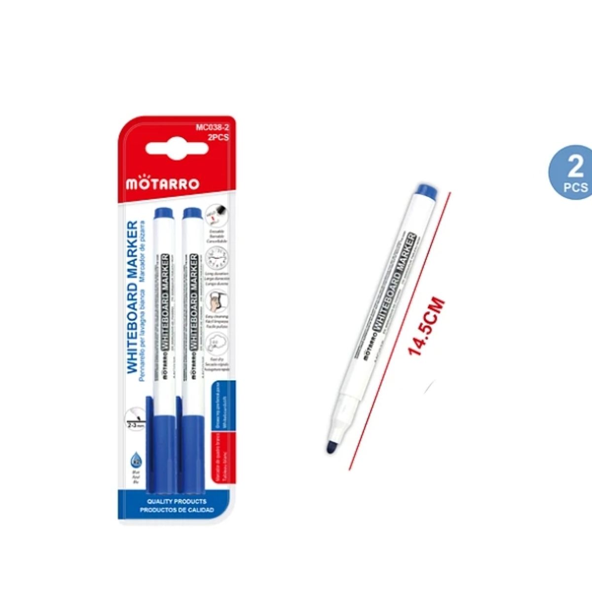 GENERICO - Marcador De Pizarra Azul 2 Pcs