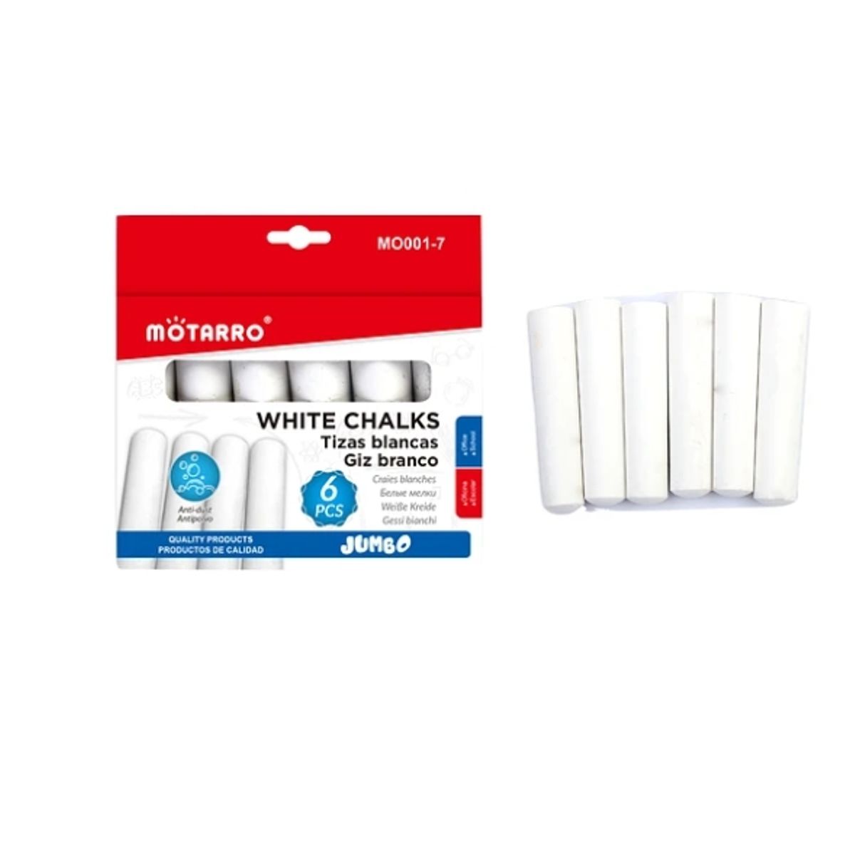GENERICO - Tizas Blancas 6 Piezas Papeleria