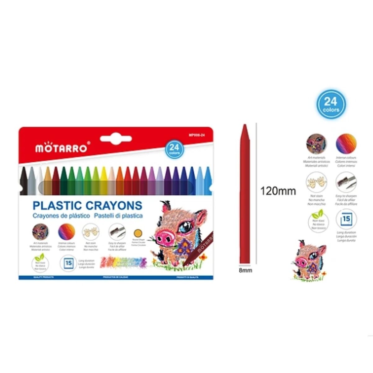 GENERICO - Crayones De Plastico 24 Colores