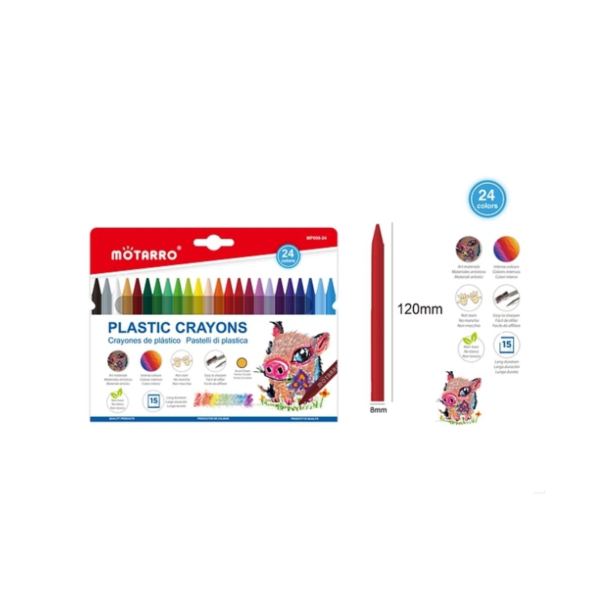 GENERICO - Crayones De Plastico 24 Colores