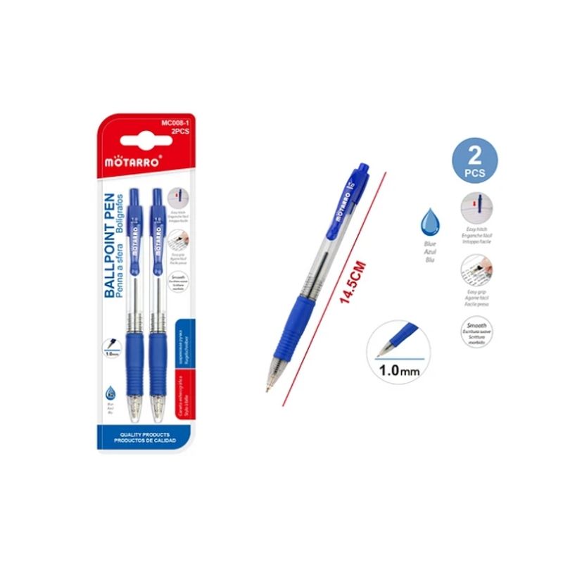 GENERICO - Boligrafo Azul 1.0 mm 2 Pcs
