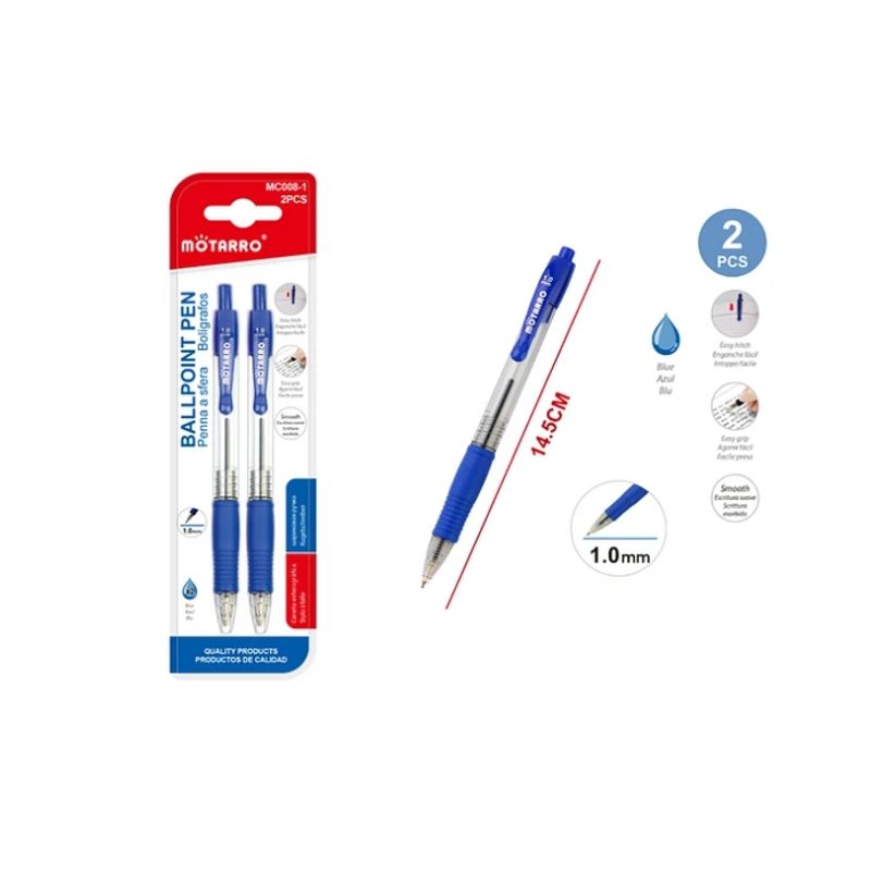 GENERICO - Boligrafo Azul 1.0 mm 2 Pcs