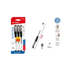 GENERICO - Set De Bolígrafos Gel Negro 3 Pcs