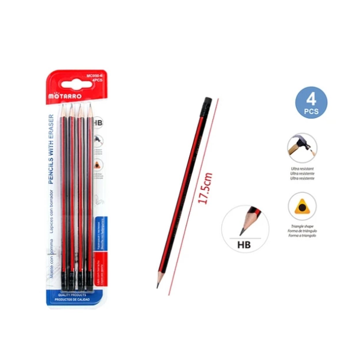 GENERICO - Set Lapices Gráfito 4 Piezas