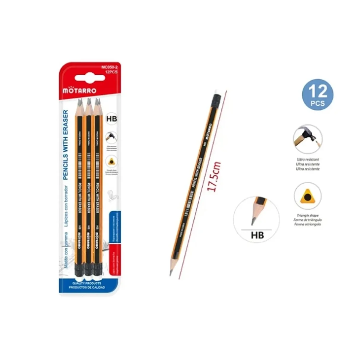 GENERICO - Set Lápices Grafito 12 Piezas