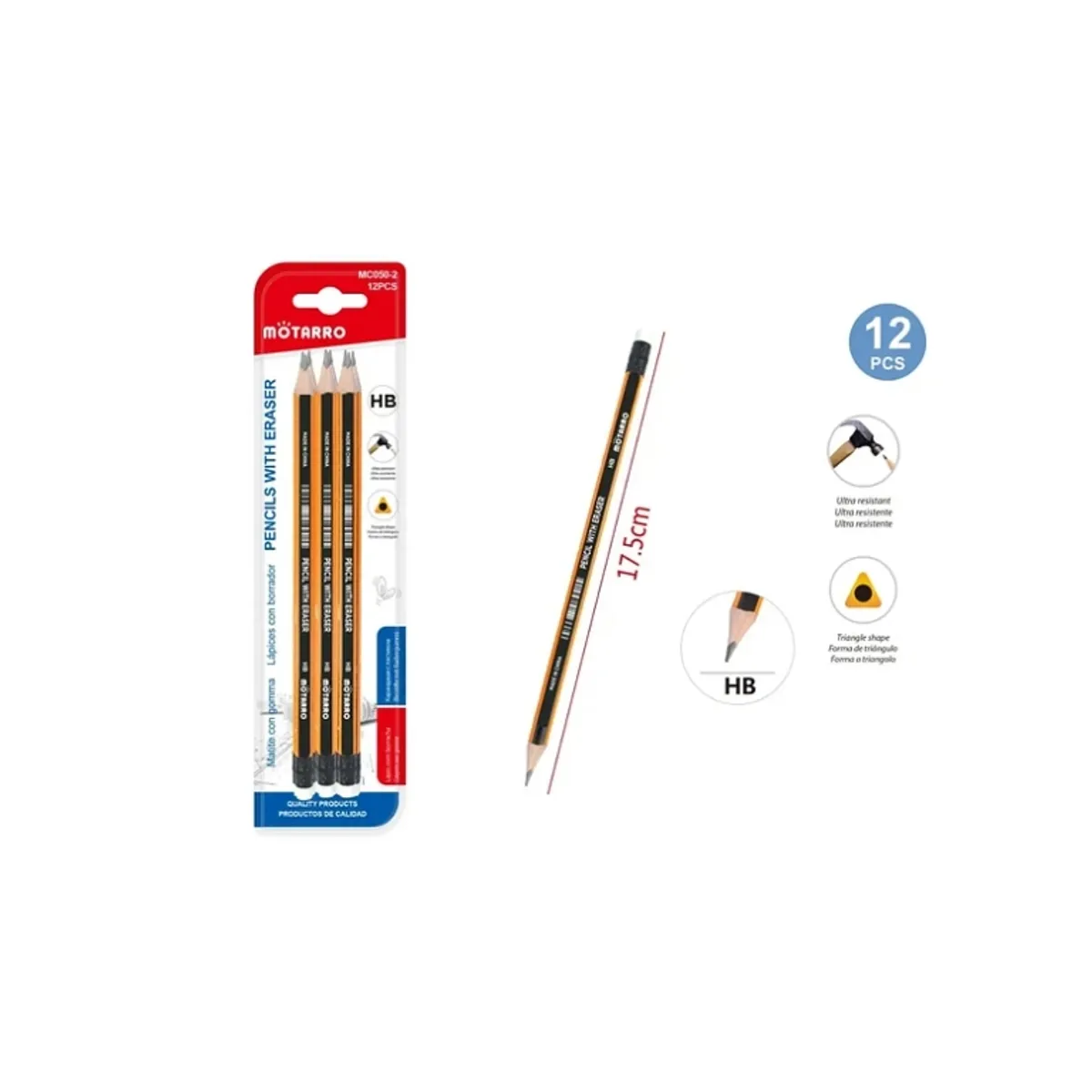 GENERICO - Set Lápices Grafito 12 Piezas