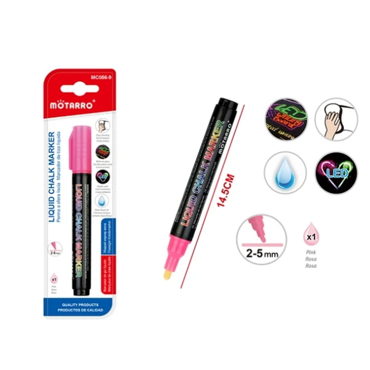 GENERICO - Pulmón Tiza Liquida Rosado 5mm