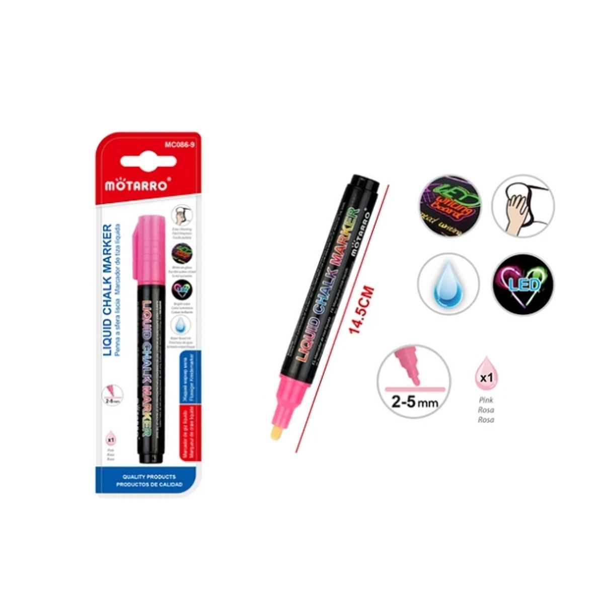 GENERICO - Pulmón Tiza Liquida Rosado 5mm