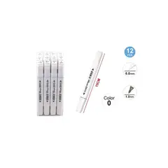 GENERICO - Marcador Doble Punta Blanco 1/6 mm 12 Piezas