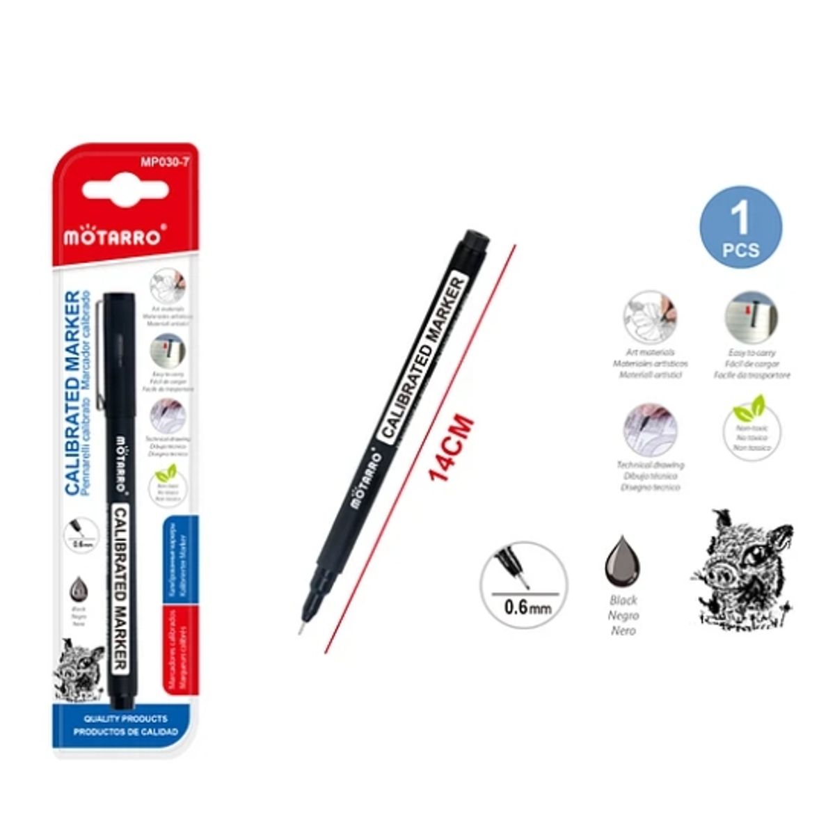 GENERICO - Pluma De Dibujo 06mm 14cm