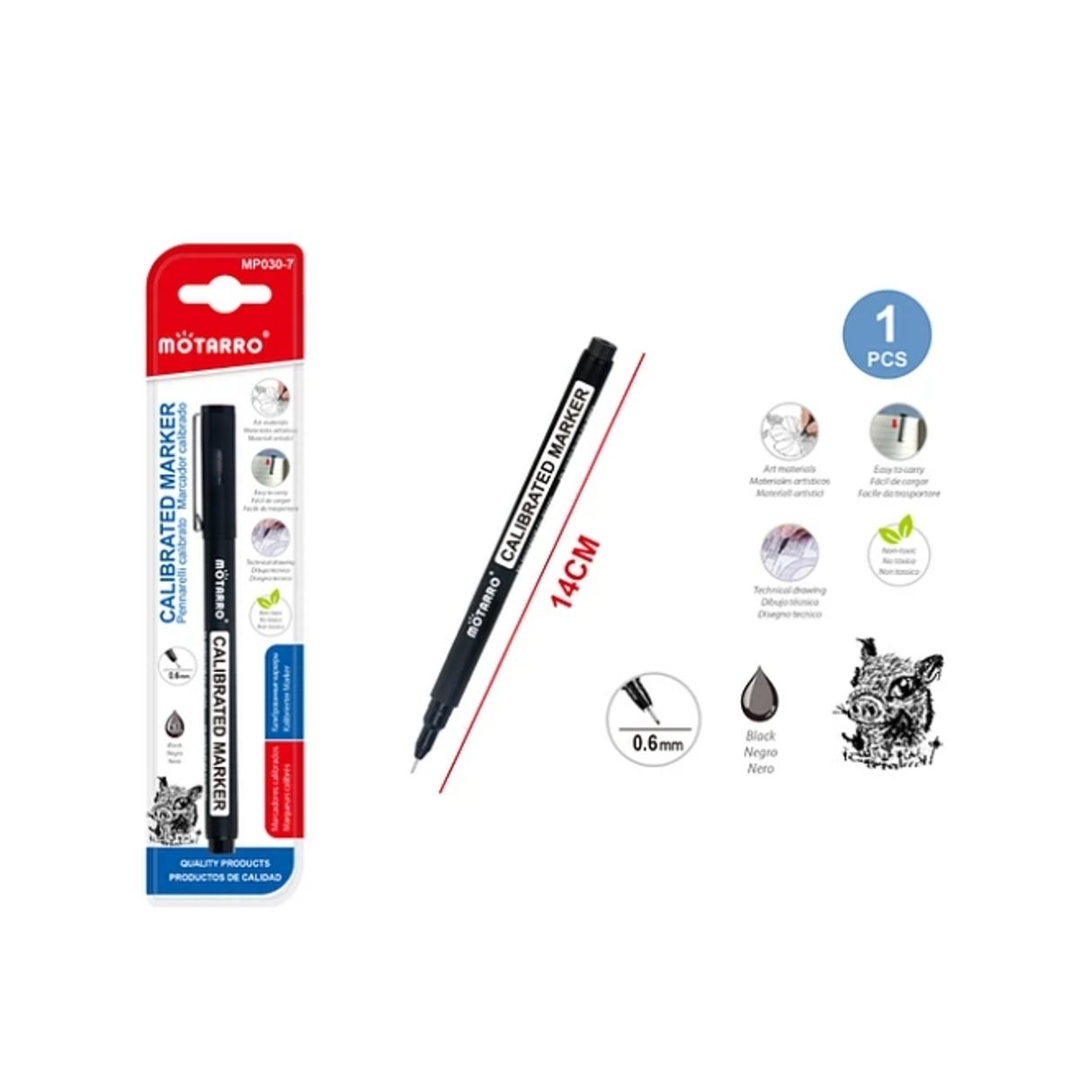 GENERICO - Pluma De Dibujo 06mm 14cm