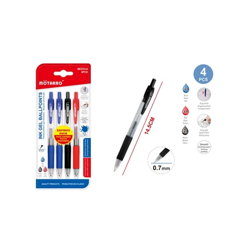 GENERICO - Bolígrafo 3 Colores 0,7 mm 4Pcs