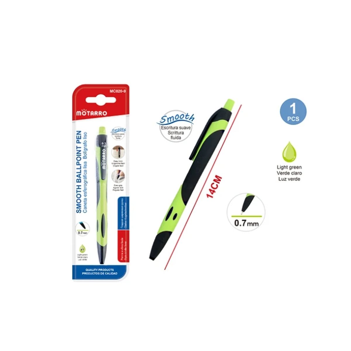 GENERICO - Bolígrafo Smooth Verde 07mm