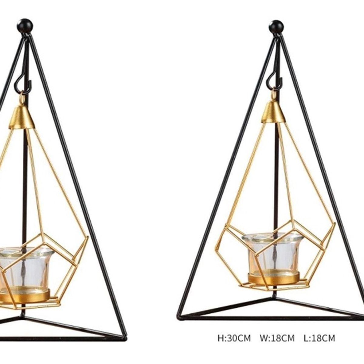 GENERICO - CANDELABRO COLGANTE DORADO ESTILO ESCANDINAVO