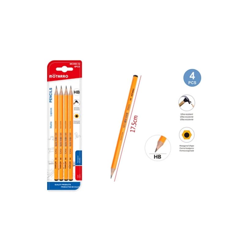 GENERICO - Pack Lápiz Gráfito HB 175cm 4Pcs