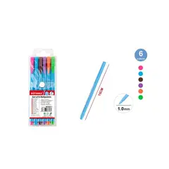 GENERICO - Bolígrafo 6 Colores 1,0mm 6 Piezas