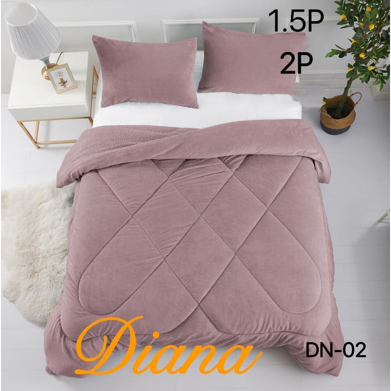 GENERICO - Plumon Cobertor de Invierno Plush con Chiporro 2 Plazas Palo Rosa