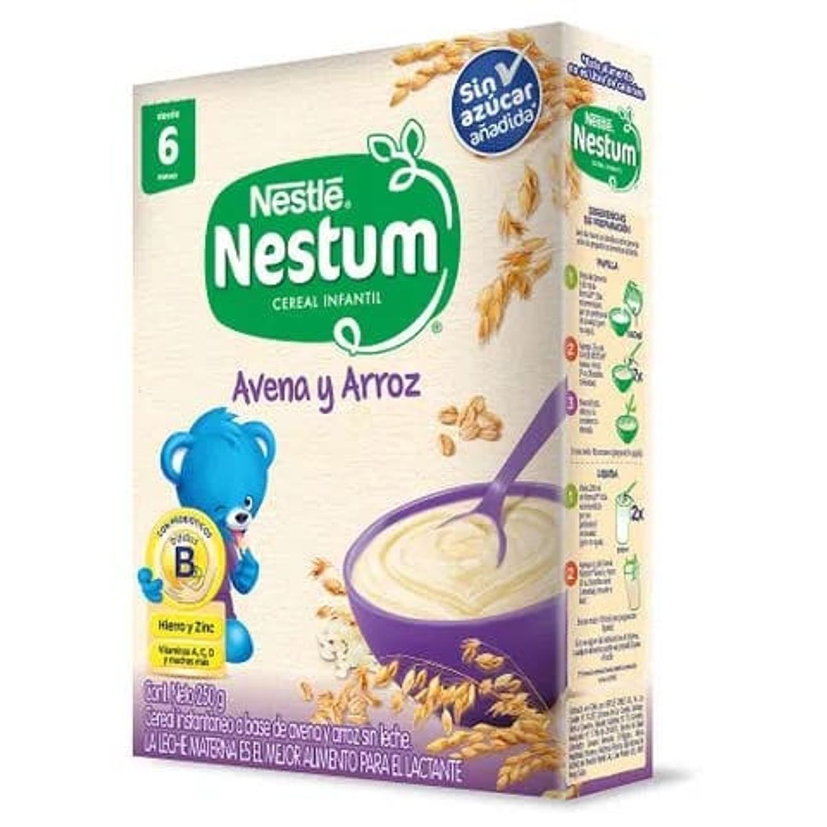 NESTLE - NESTUM AVENA Y ARROZ 250grs CEREAL INFANTIL
