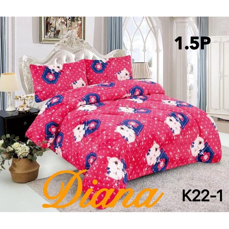 GENERICO - Cobertor de Invierno Plush con chiporro 1.5 plazas Rosa Gato