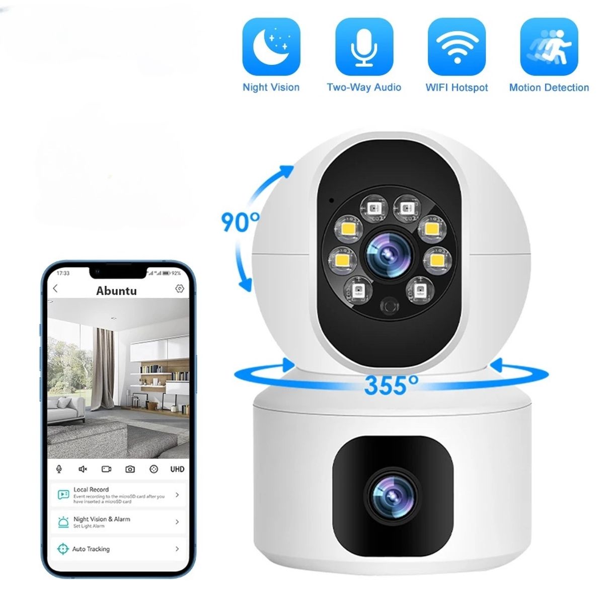 ACTUAL - Cámara De Seguridad Vigilancia Interior Doble Ojo