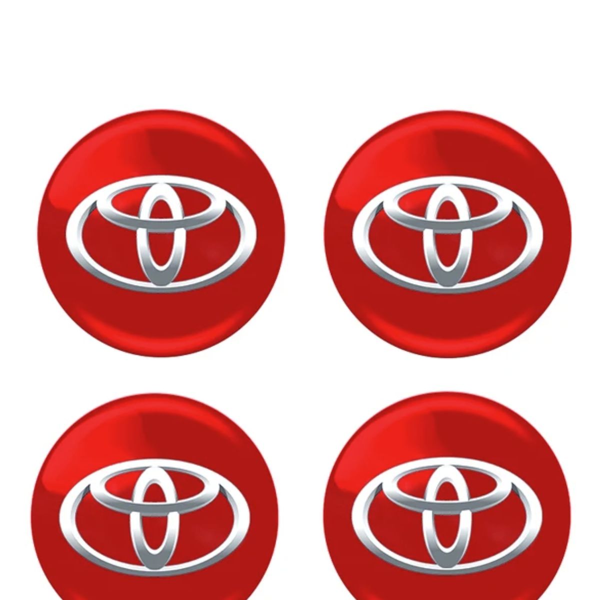 GENERICO - Pegatinas de centro de tapa ruedas Toyota  55mm color rojo