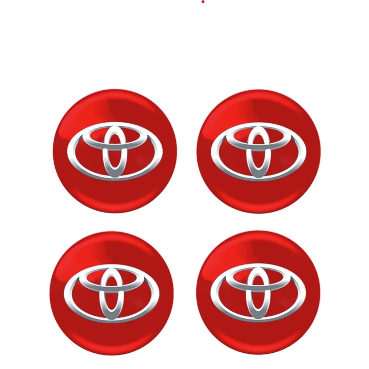 GENERICO - Pegatinas de centro de tapa ruedas Toyota  55mm color rojo