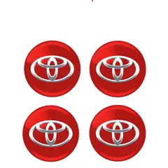 GENERICO - Pegatinas de centro de tapa ruedas Toyota 55mm color rojo