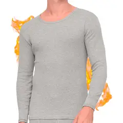 EVERSO - Camiseta Hombre Manga Larga Algodón Con Polar_.