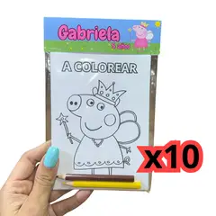 GENERICO - Pack 10 Mini Libros Para Colorear Personalizado Cumpleaños