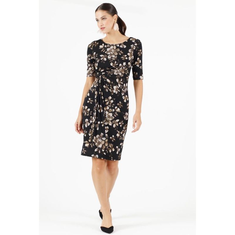 PRIVILEGE - Vestido negro estampado PRIVILEGE 388 - Negro