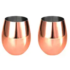 GENERICO - Vasos Cobre Liso Moscow Mule Set De 2 Mugs Coctel 500ml