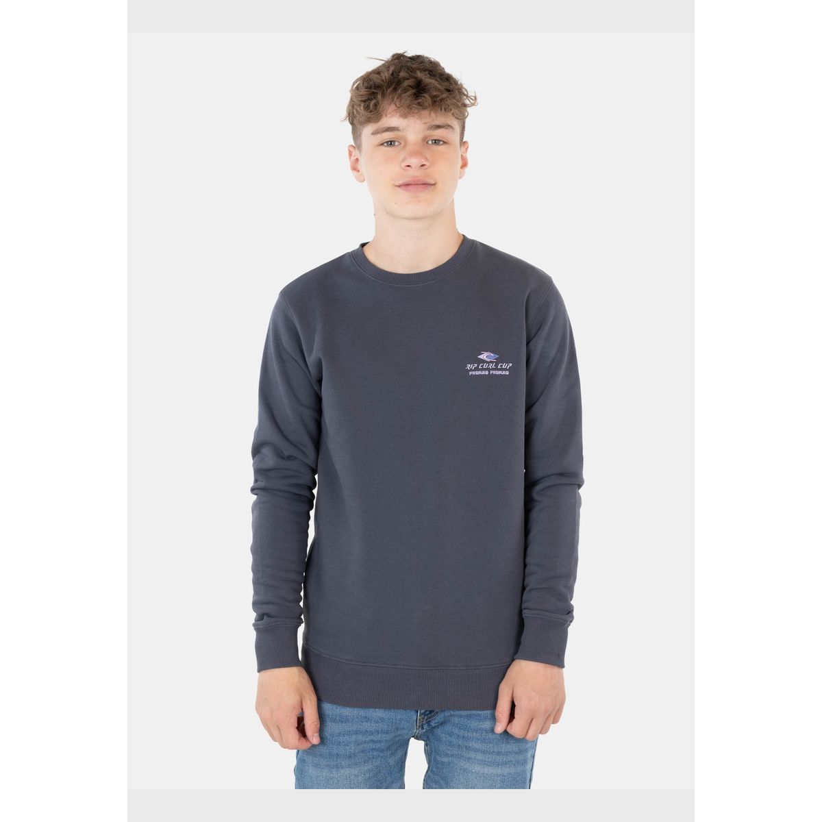RIP CURL - Poleron Padang Padang Crew Neck Gris Infantil Rip Curl