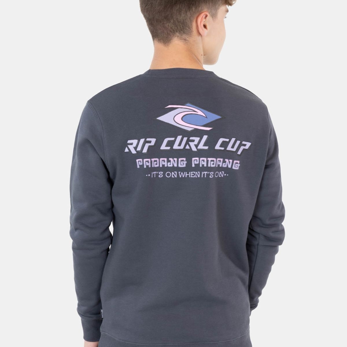 RIP CURL - Poleron Padang Padang Crew Neck Gris Infantil Rip Curl